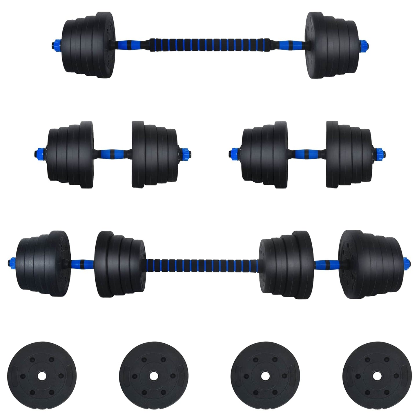 2-i-1 Manualsett 40kg Svart og Blå Sement og jernsand