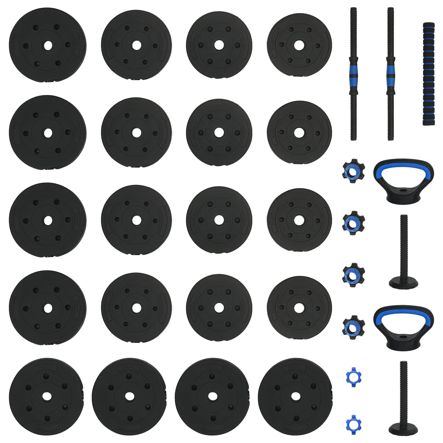 4-i-1 Manualsett 40kg Svart og Blå Sement og jernsand