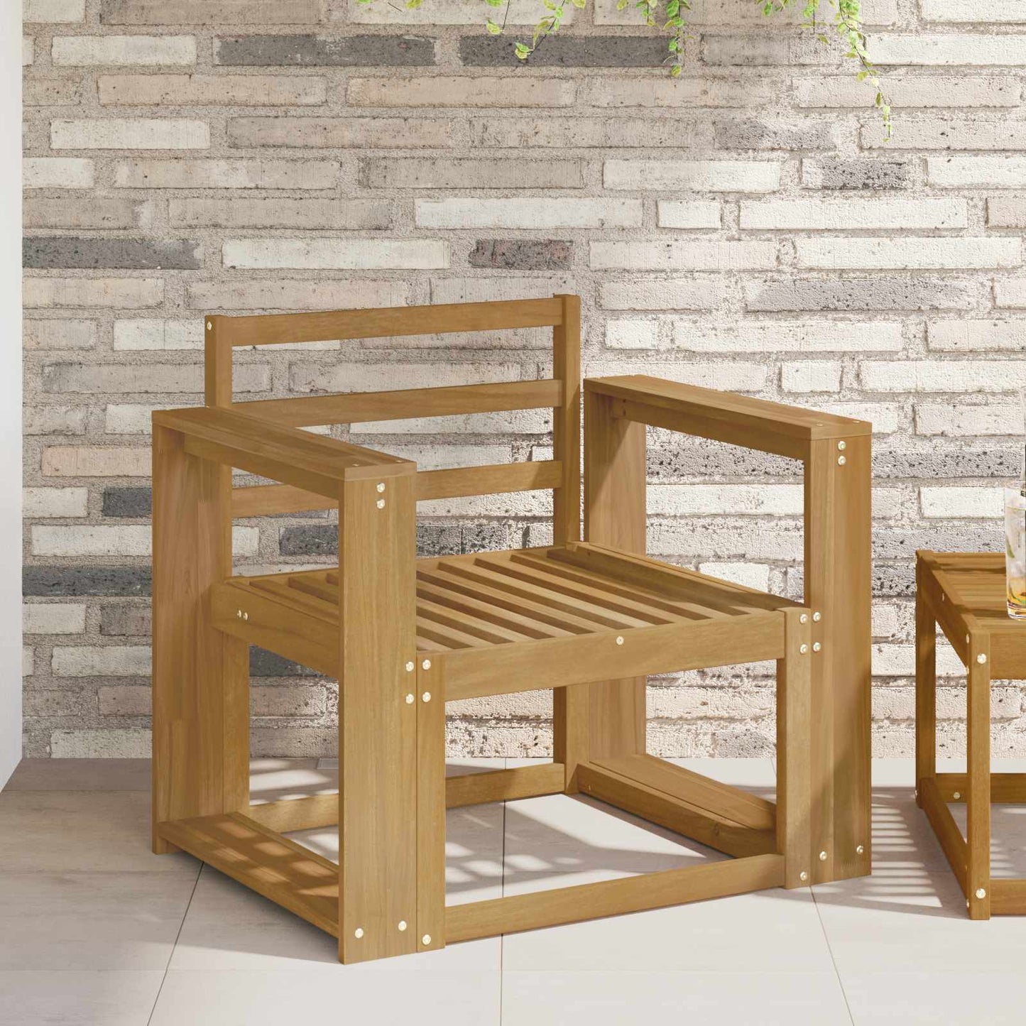 Utendørs sofa-sett Solid akasietre Hvit