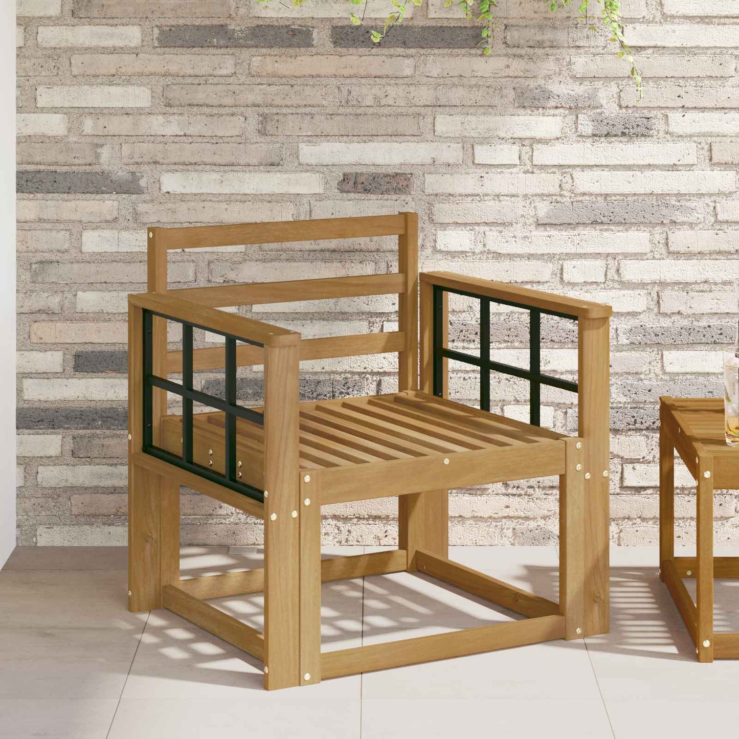 Utendørs sofa-sett Solid akasietre Hvit
