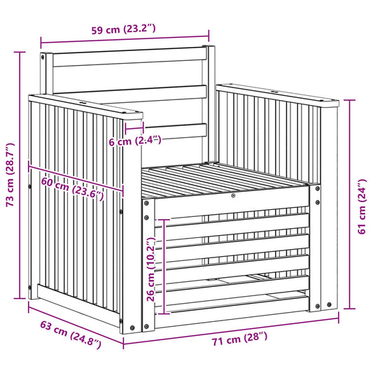 Utendørs sofa-sett Solid akasietre Hvit
