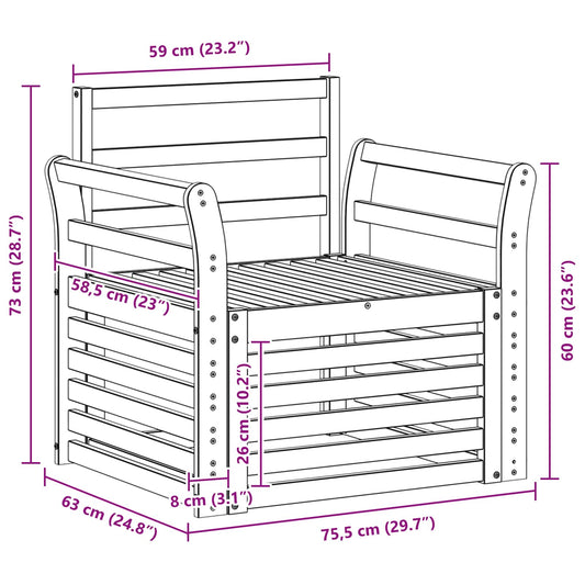 Utendørs sofa-sett Solid akasietre Hvit