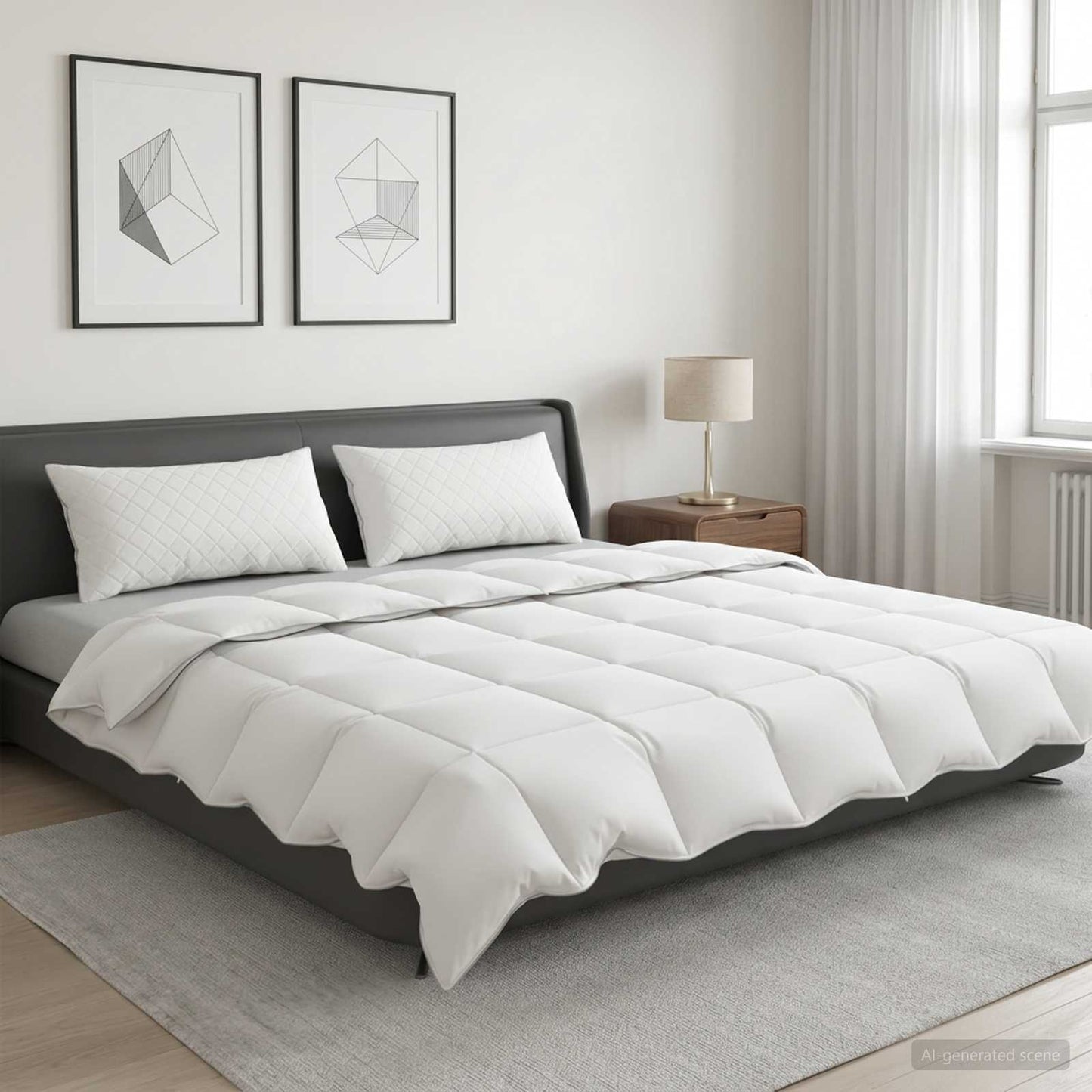 Dyne FULDA 200 x 200 cm Sommer 100 GSM 90% Gjess Dun Hvit