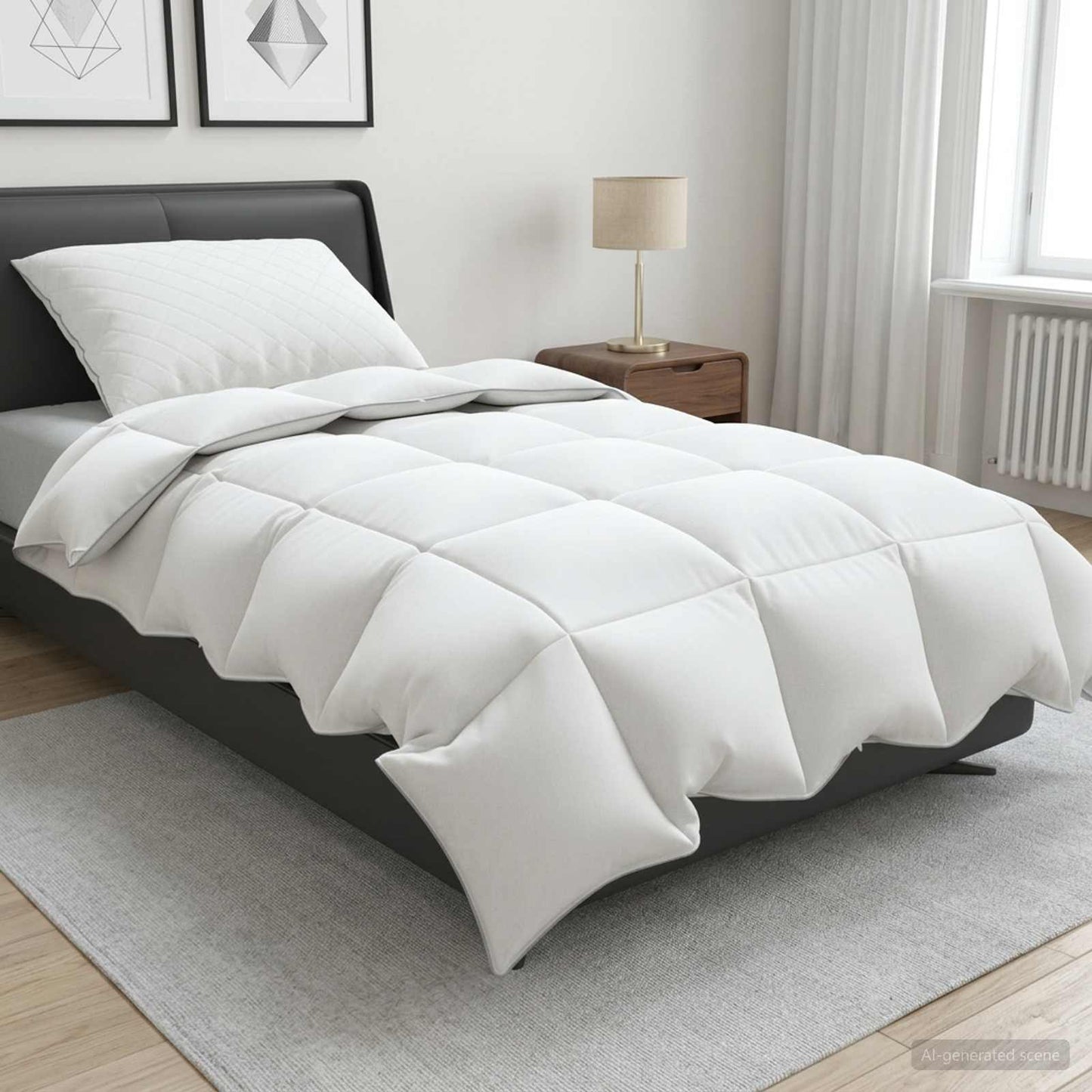 Dyne FULDA 140 x 220 cm 4 årstider 210 GSM 90% Gjess Dun Hvit