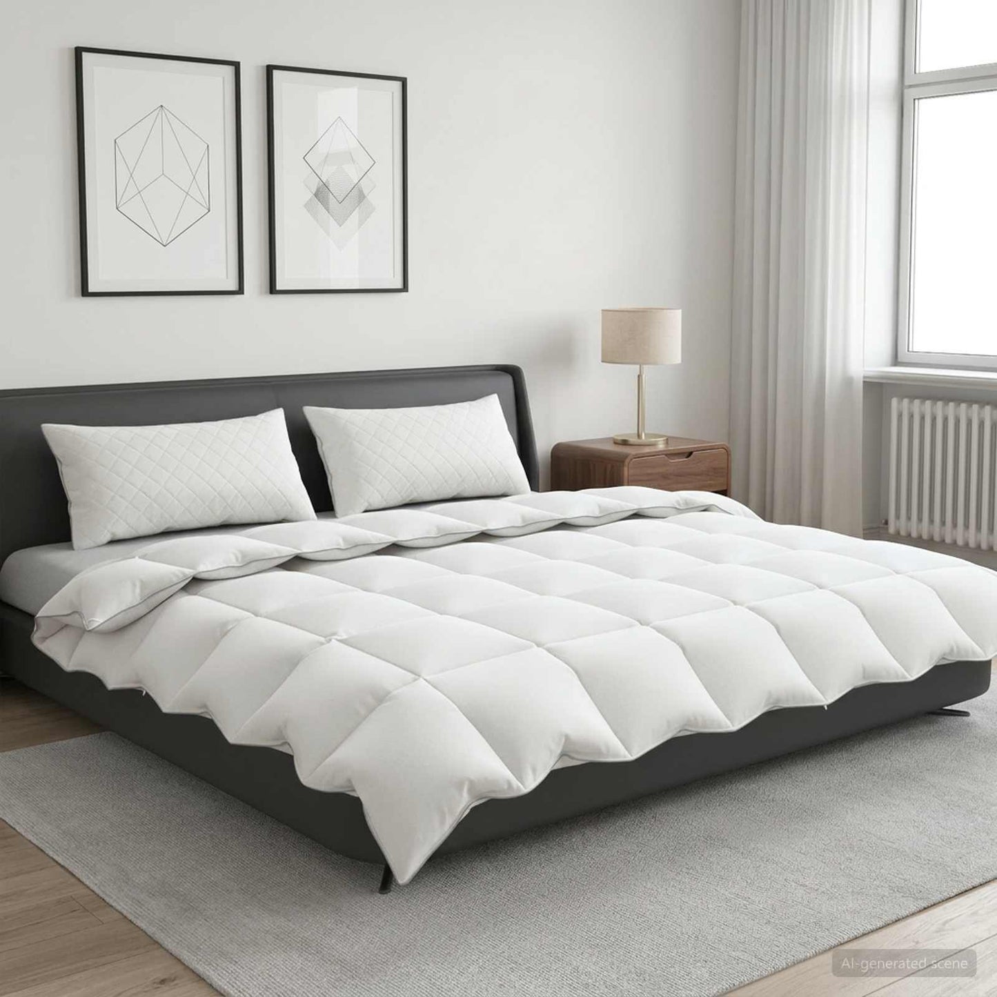 Dyne FULDA 220 x 240 cm Vinter 300 GSM 90% Gjess Dun Hvit