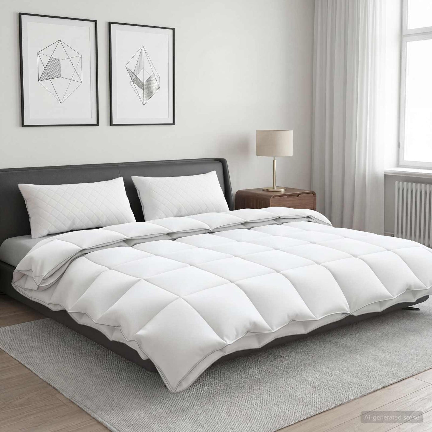 Dyne FULDA 200 x 220 cm 4 årstider 310 GSM 90% Gjess Dun Hvit
