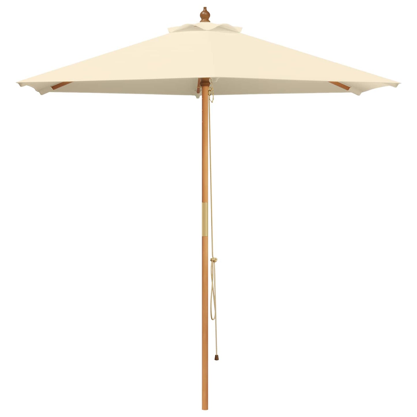Hageparasol Ø 210 x 237 cm Solid Eucalyptus Tre Kremhvit