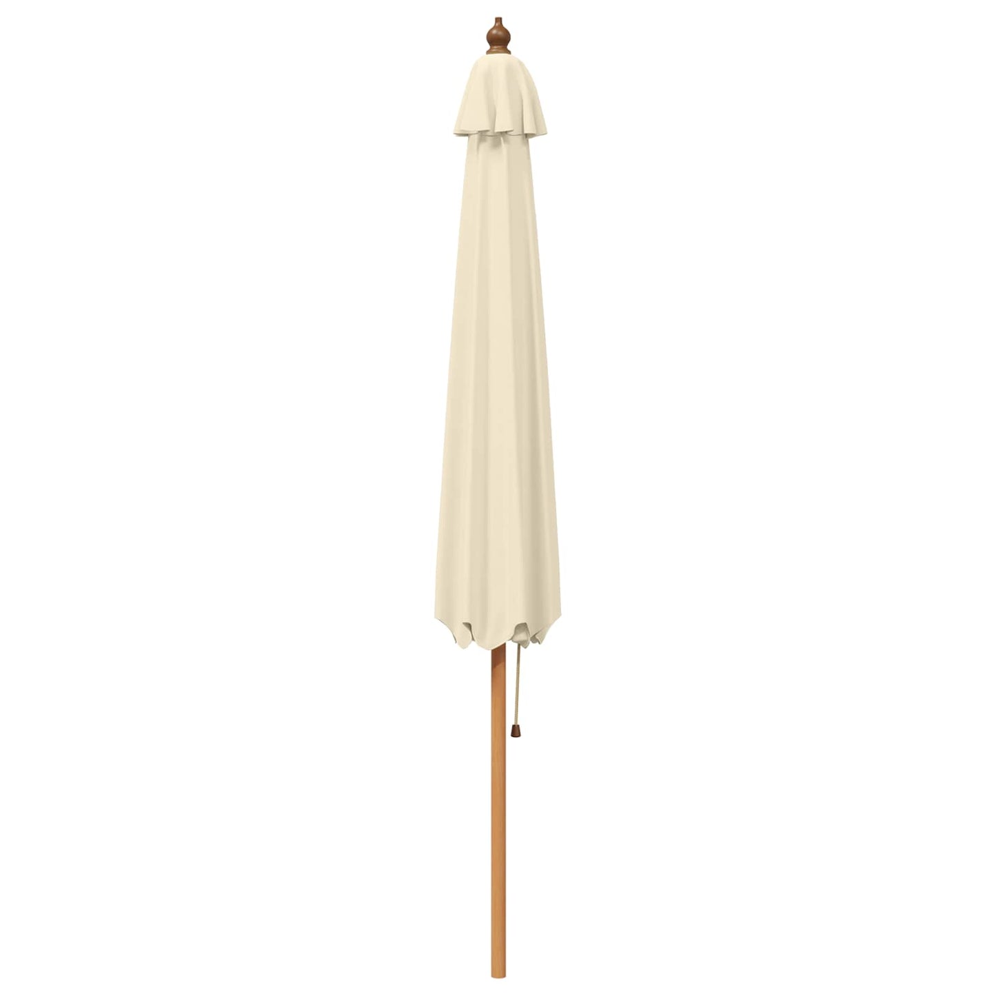 Hageparasol Ø 300 x 248 cm Solid Eucalyptus Tre Kremhvit