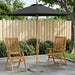 Hageparasol Ø 210 x 237 cm Solid Eucalyptus Tre Antrasitt