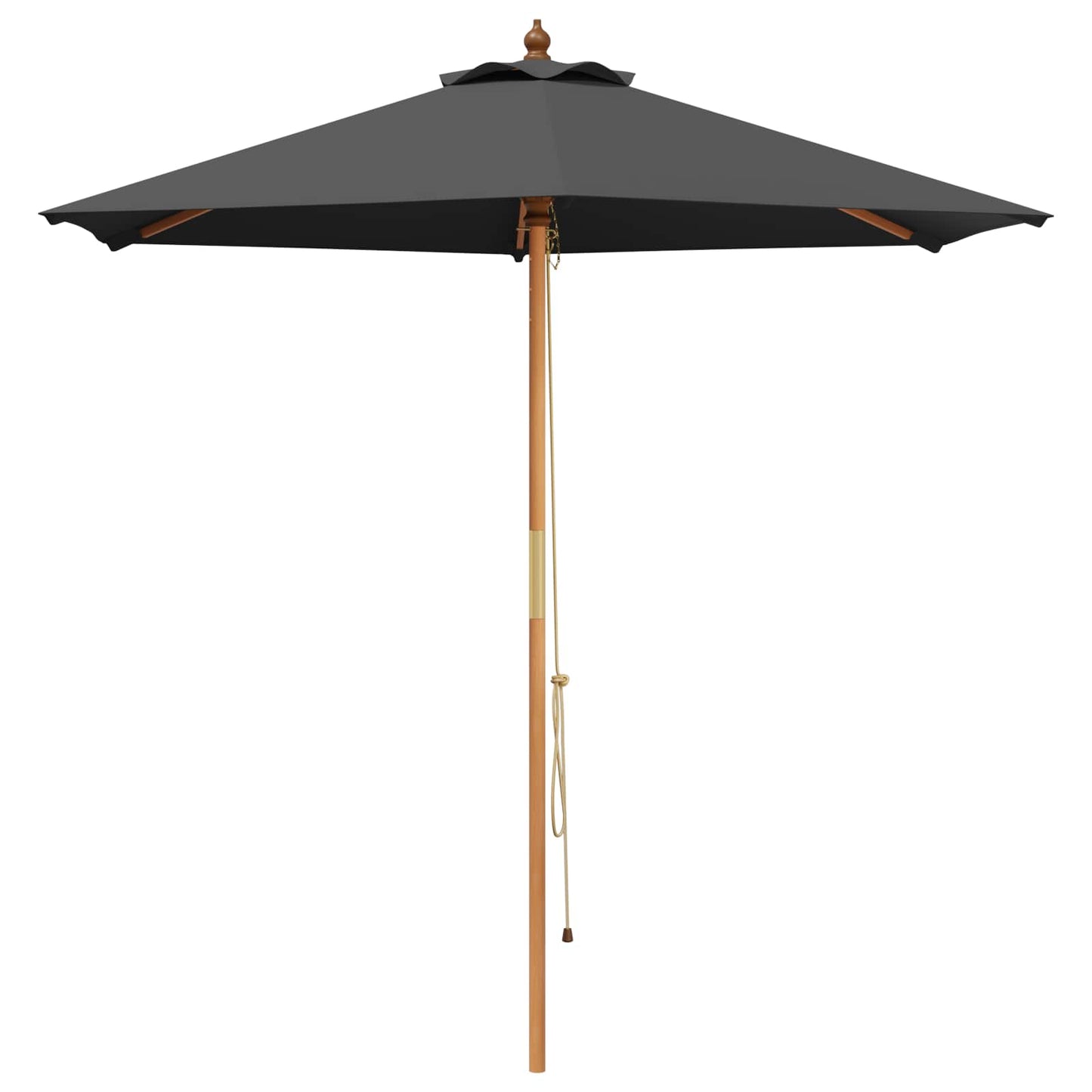 Hageparasol Ø 240 x 237 cm Solid Eucalyptus Tre Antrasitt