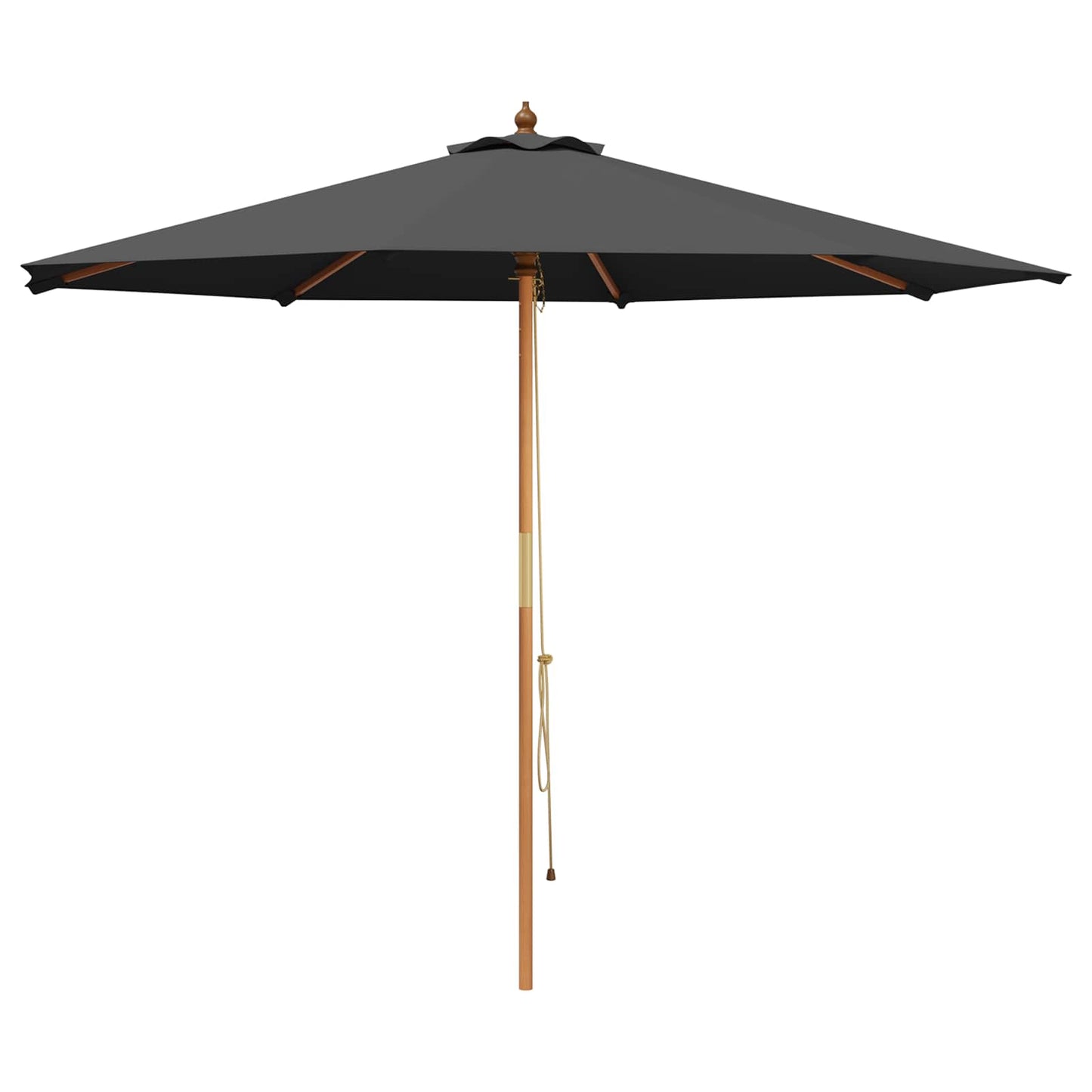 Hageparasol Ø 300 x 248 cm Solid Eucalyptus Tre Antrasitt