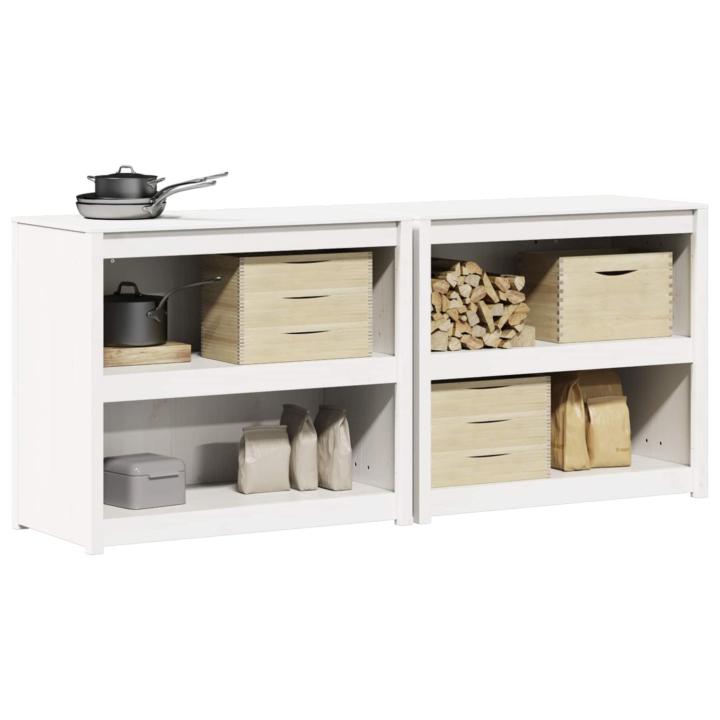 Utendørs kjøkkenskap MEPPEL 2 pcs Hvit 212 x 55 x 92 cm