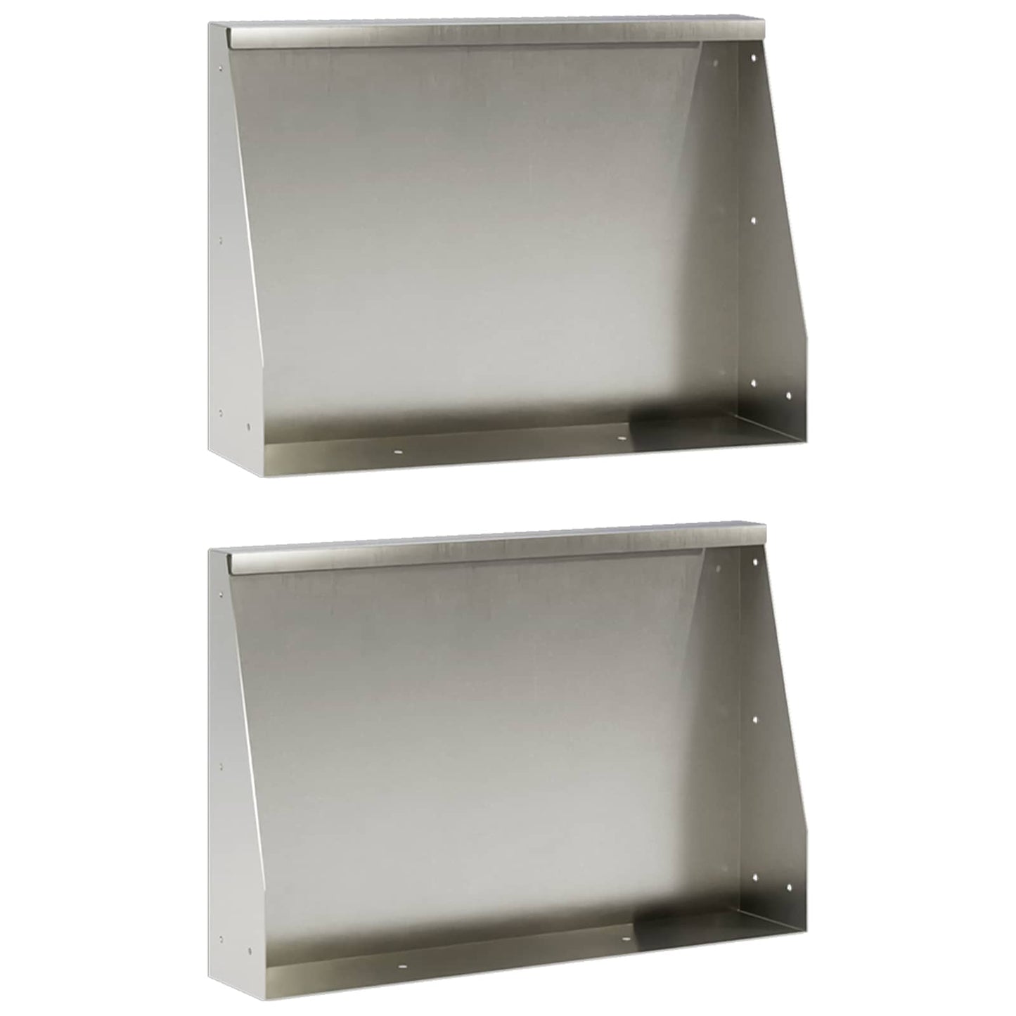 Støttemur 2 stk. 60 x 12 x 40 cm Rustfritt stål Sølv