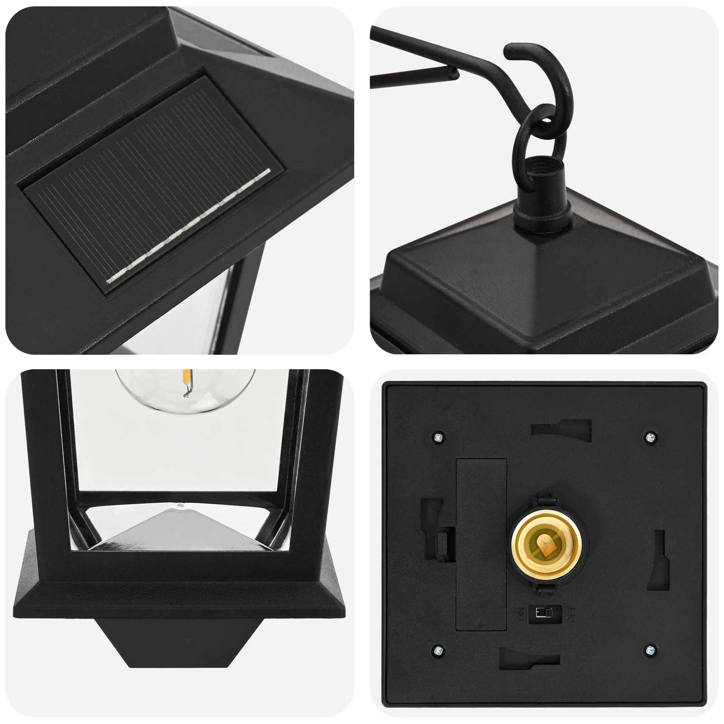 Veggmontert Lampe with LED Bulb 2 stk. Svart 19 x 14 x 25 cm
