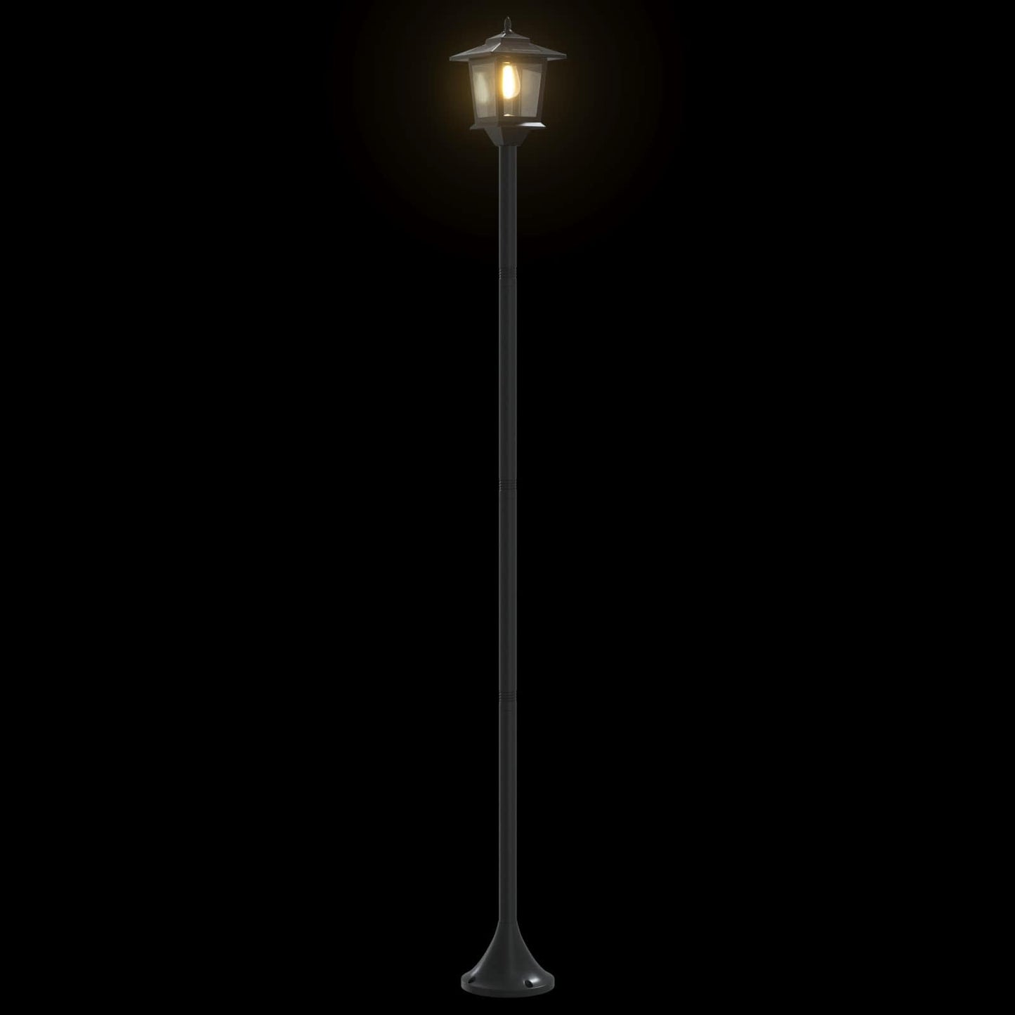 Lampestolpesett with LED Bulb 2 stk. Svart 16 x 16 x 156 cm