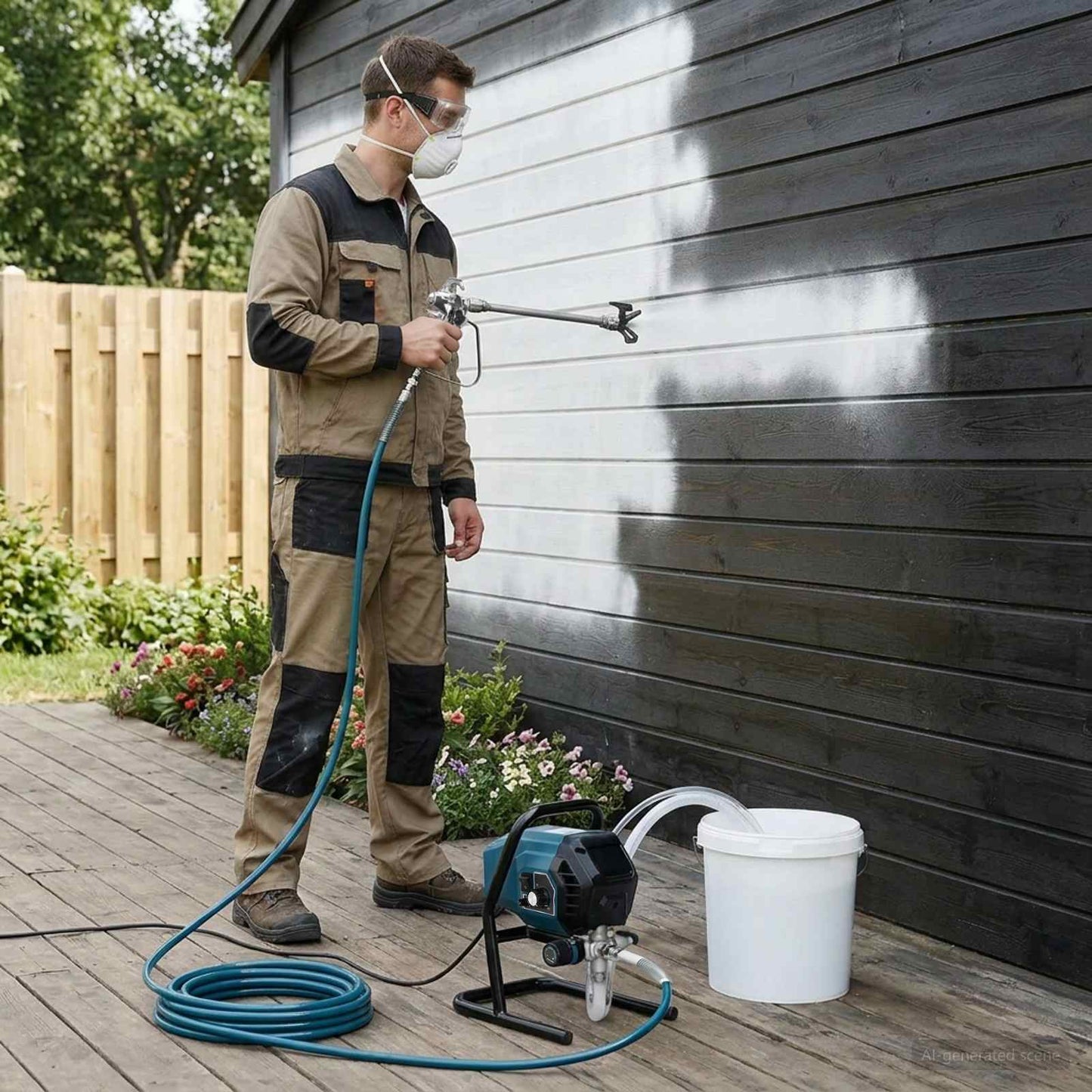 Uten-luft malingsprøyte 7,6 m Slange 220V 1,5 L/min 200 Bar