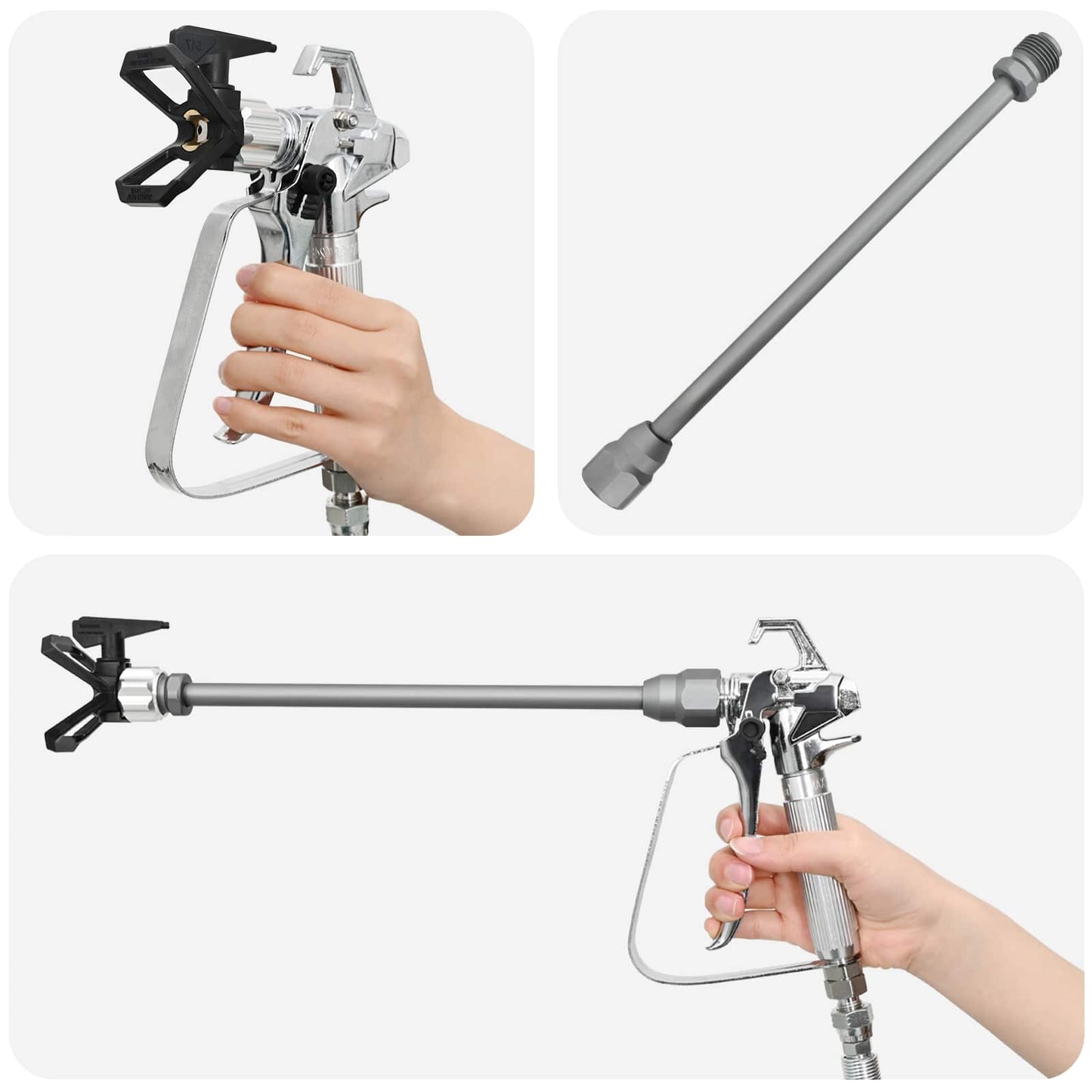 Uten-luft malingsprøyte 7,6 m Slange 220V 1,5 L/min 200 Bar