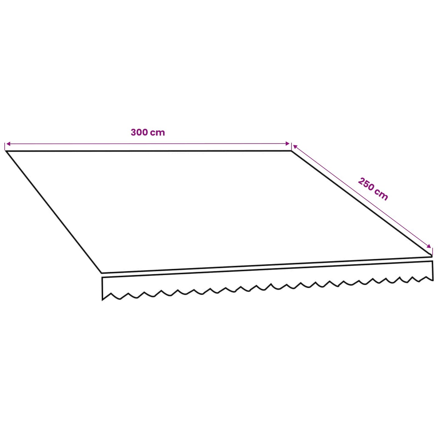 Reserveduk til markise Oransje og Brunt 300 x 250 cm Polyester
