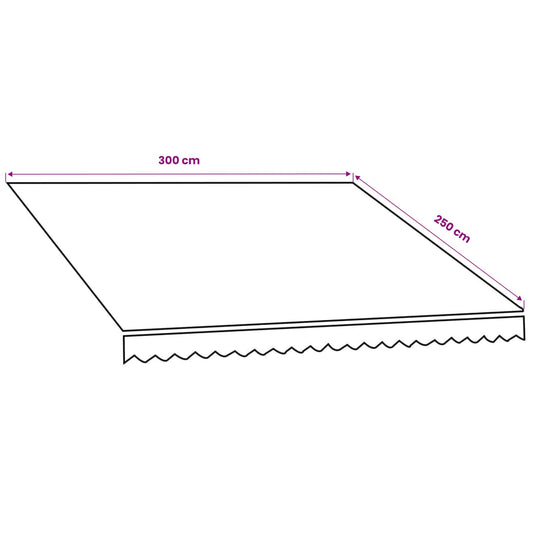 Reserveduk til markise Oransje og Brunt 300 x 250 cm Polyester