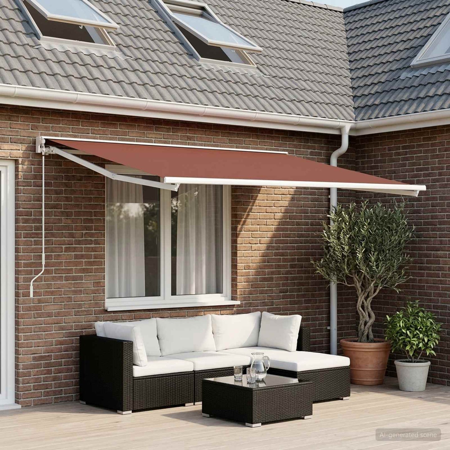 Reserveduk til markise Brun 400 x 200 cm Polyester