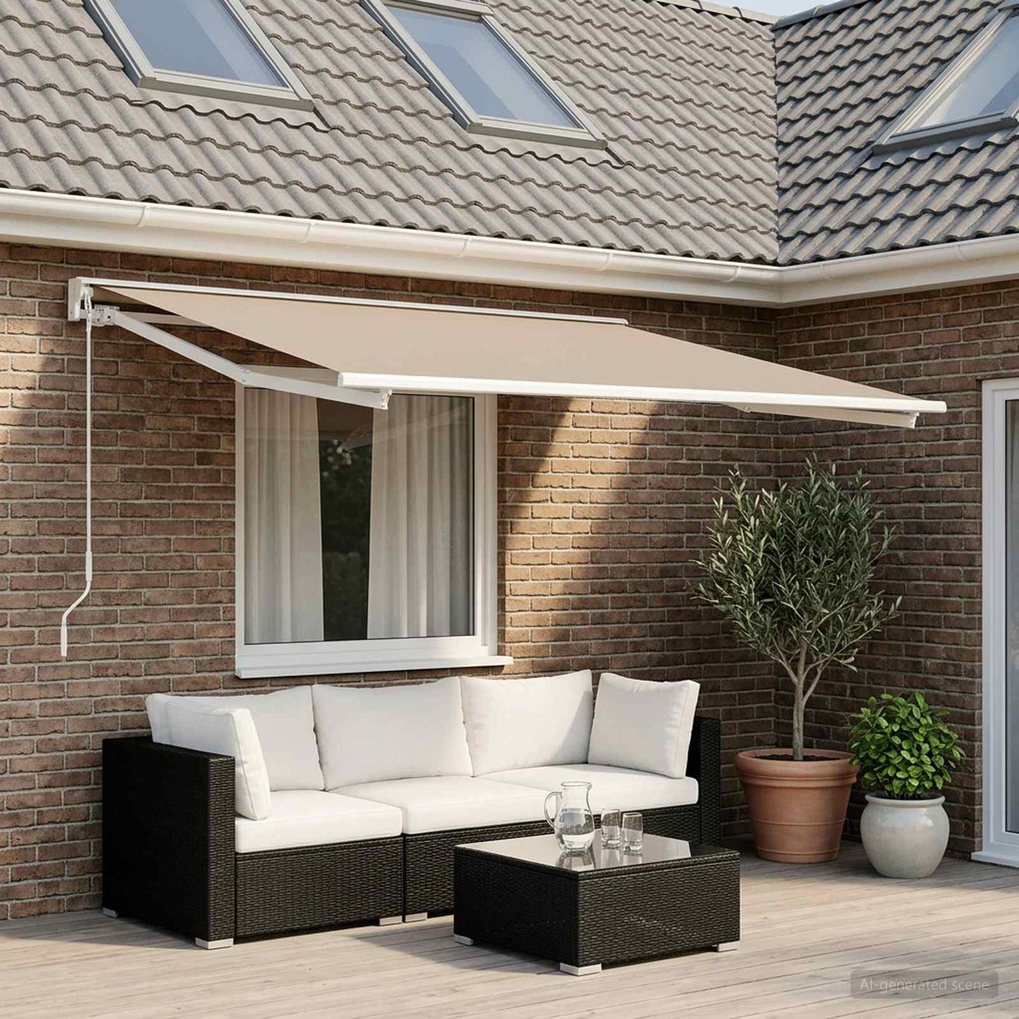 Reserveduk til markise Beige 350 x 200 cm Polyester