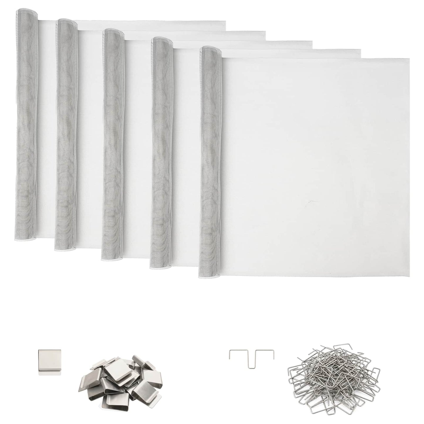 Lysakseldeksel med klips 5 stk. 70 x 130 cm Aluminium Sølv