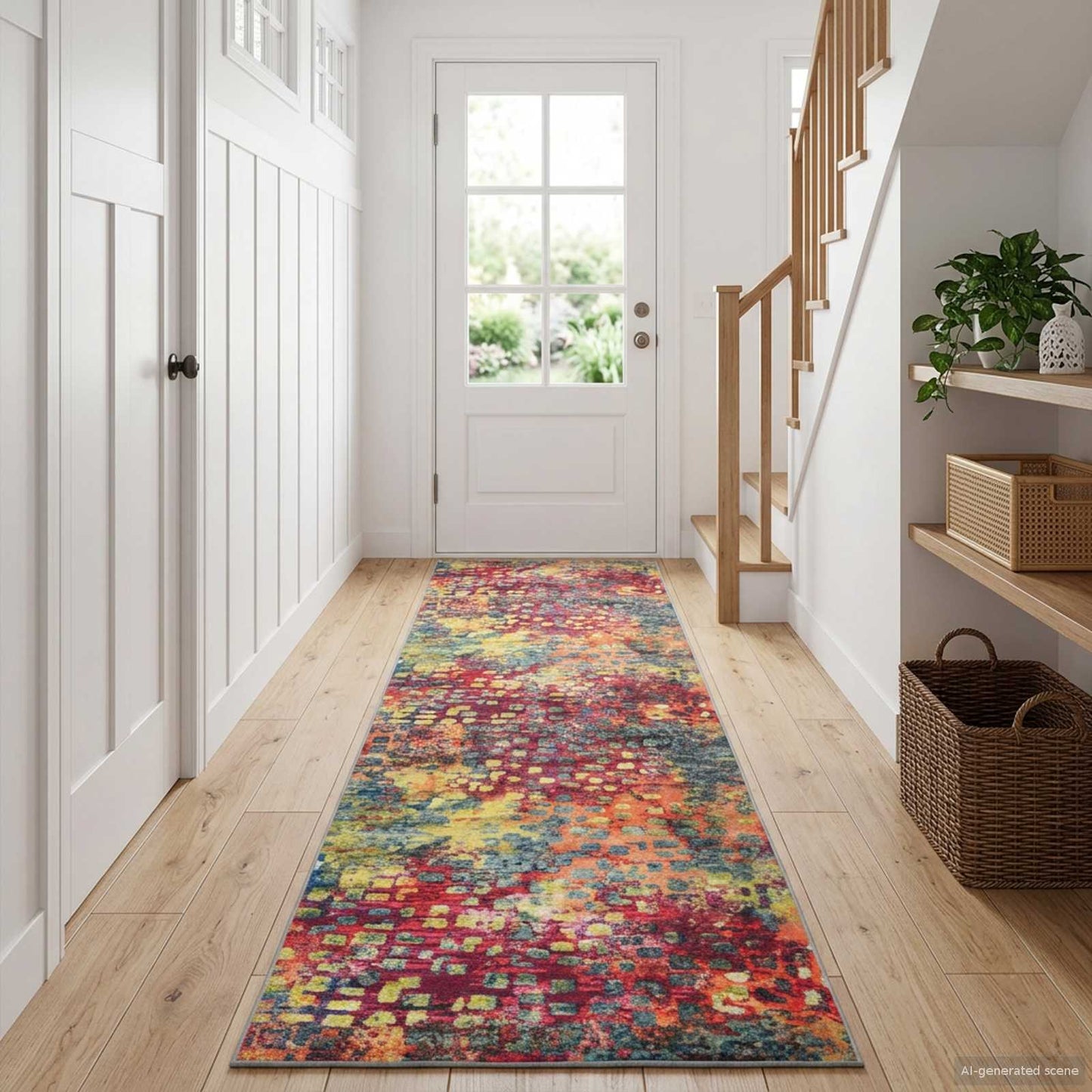 Teppe Runner LESAKA fargerik 80 x 450 cm Diamant fløyel
