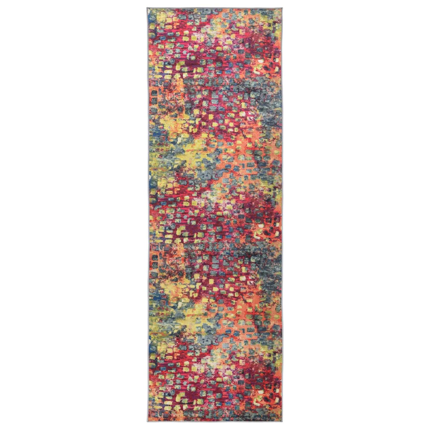 Teppe Runner LESAKA fargerik 100 x 350 cm Diamant fløyel