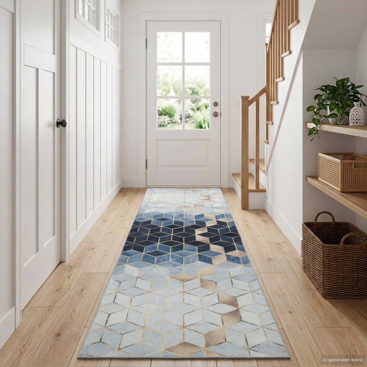 Teppe Runner LESAKA Sølv 50 x 150 cm Diamant fløyel