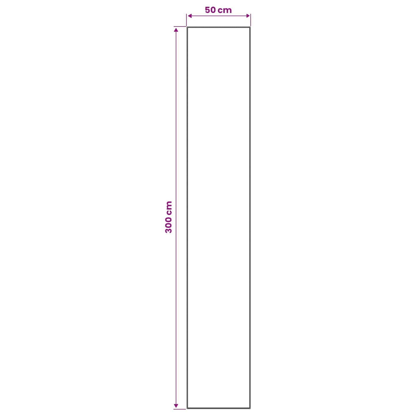 Teppe Runner LESAKA Sølv 50 x 300 cm Diamant fløyel