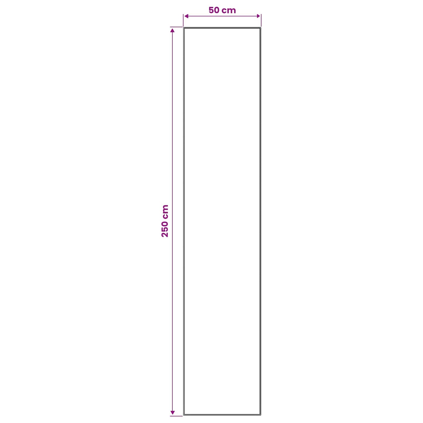 Teppe Runner LESAKA Svart og hvit 50 x 250 cm Diamant fløyel