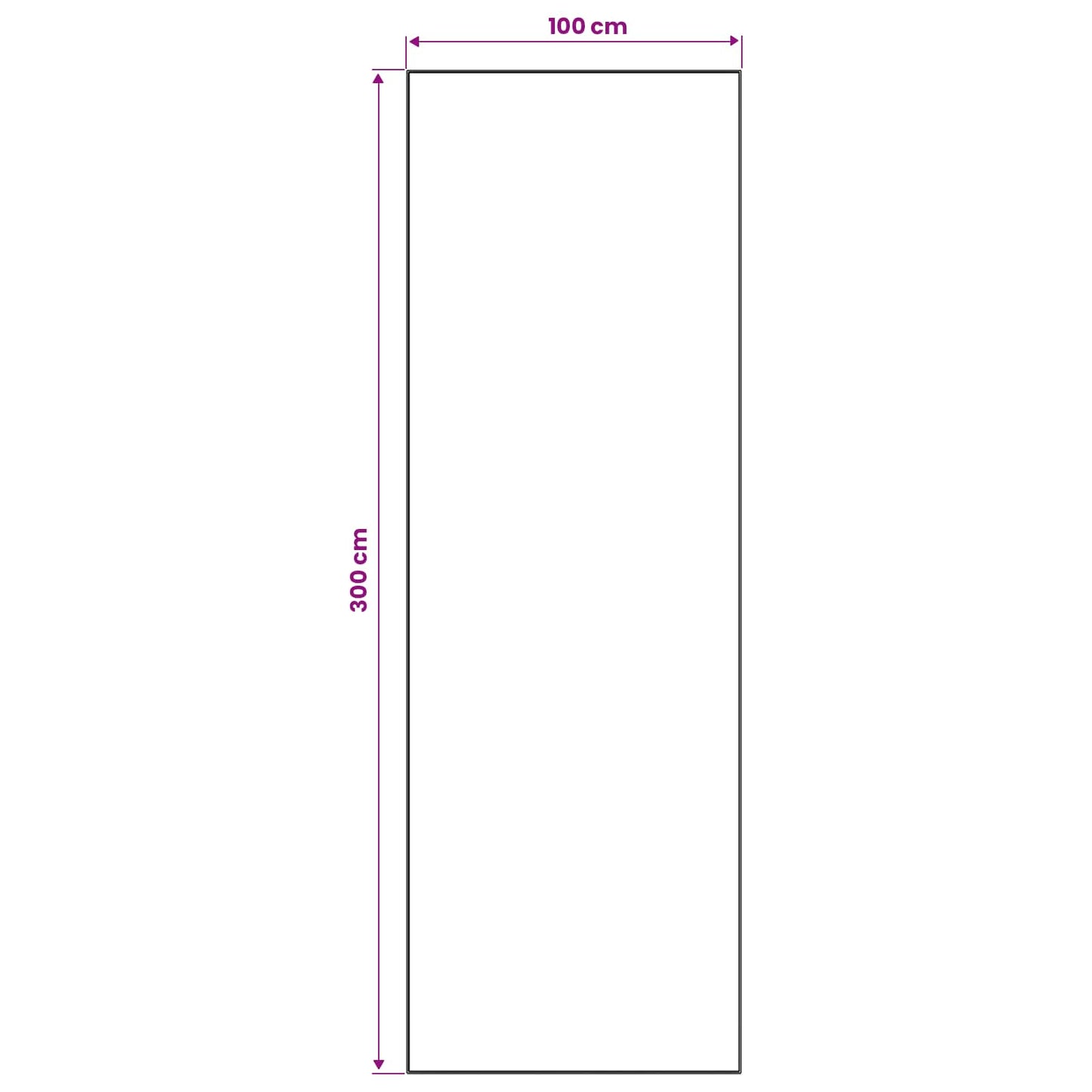 Teppe Runner LESAKA Svart og hvit 100 x 300 cm Diamant fløyel