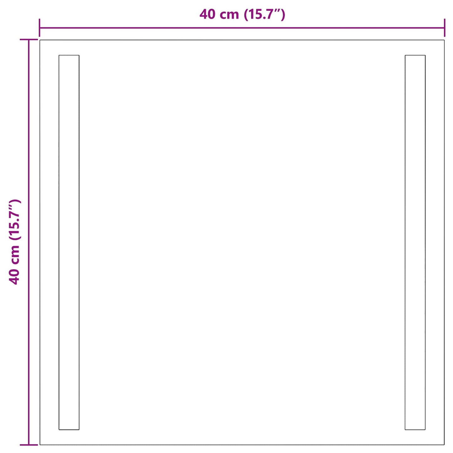 LED Badevindu med speil Gjennomsiktig 40 x 40 cm herdet glass