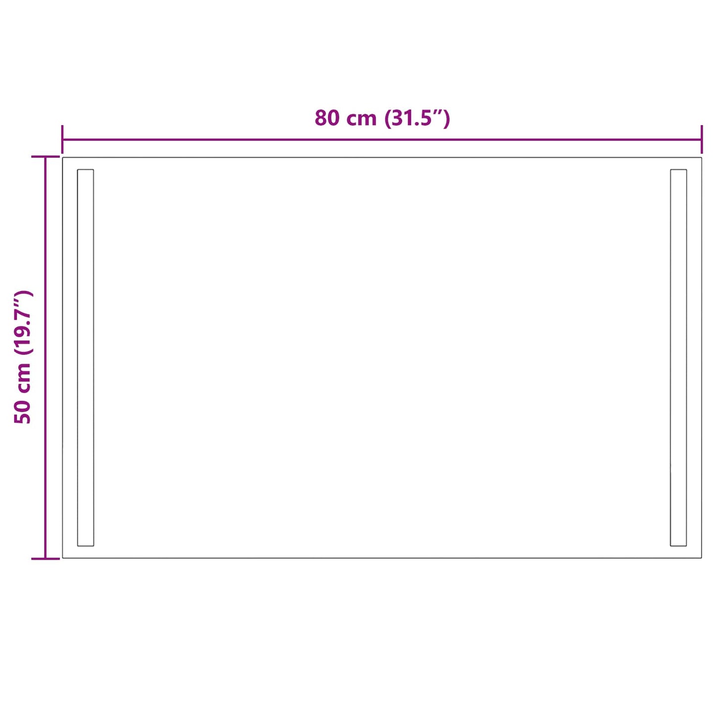 LED Badevindu med speil Gjennomsiktig 80 x 50 cm herdet glass