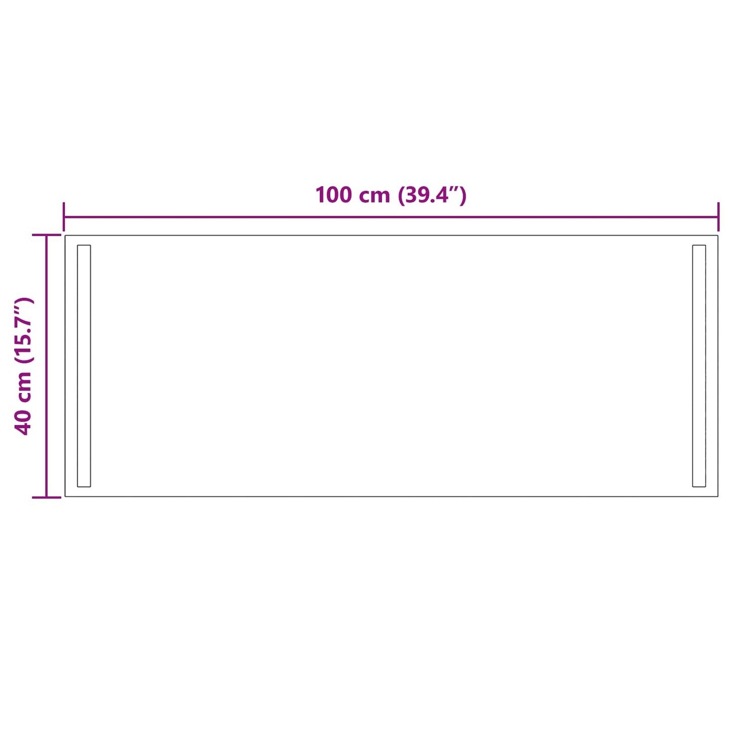 LED Badevindu med speil Gjennomsiktig 100 x 40 cm herdet glass