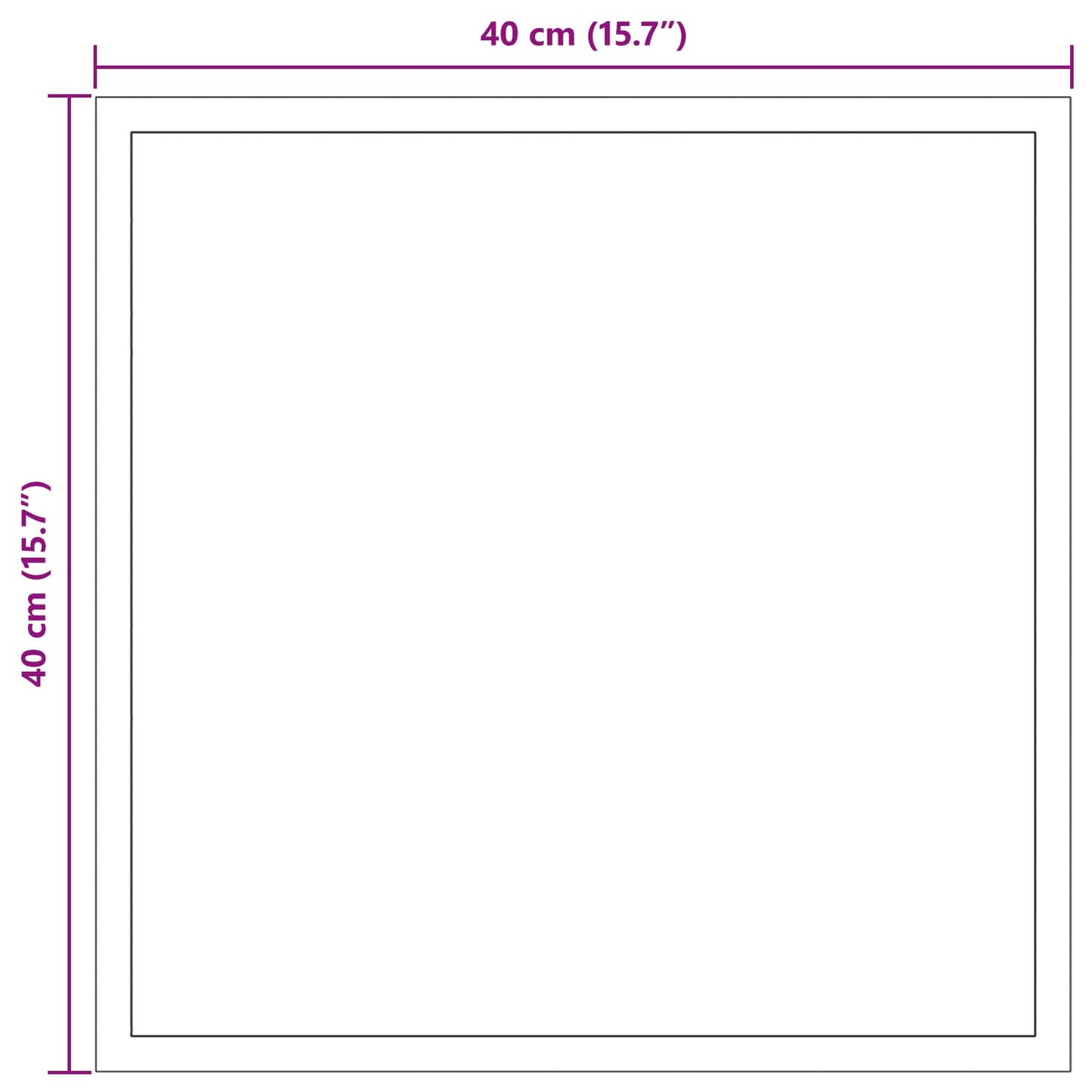 LED Badevindu med speil Gjennomsiktig 40 x 40 cm herdet glass