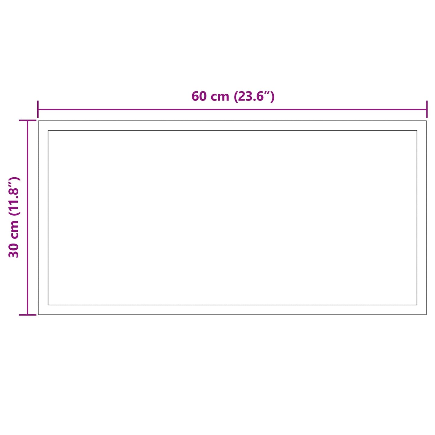 LED Badevindu med speil Gjennomsiktig 60 x 30 cm herdet glass