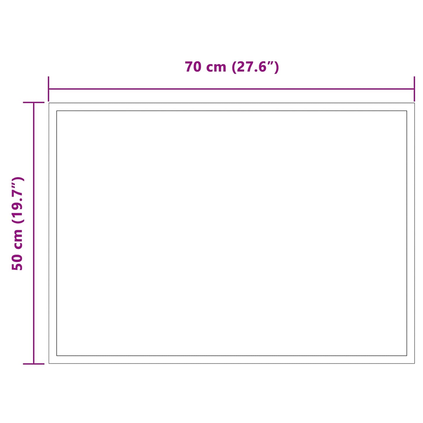 LED Badevindu med speil Gjennomsiktig 70 x 50 cm herdet glass