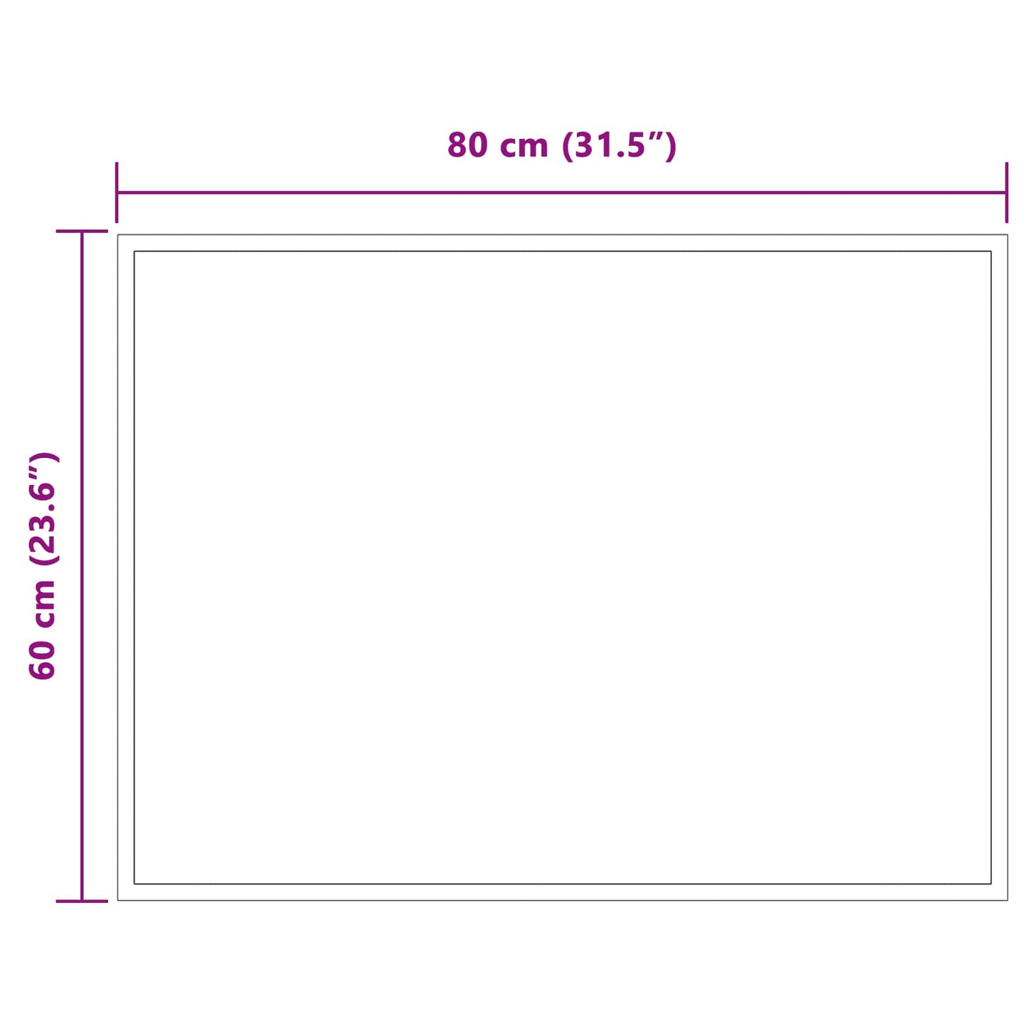LED Badevindu med speil Gjennomsiktig 80 x 60 cm herdet glass