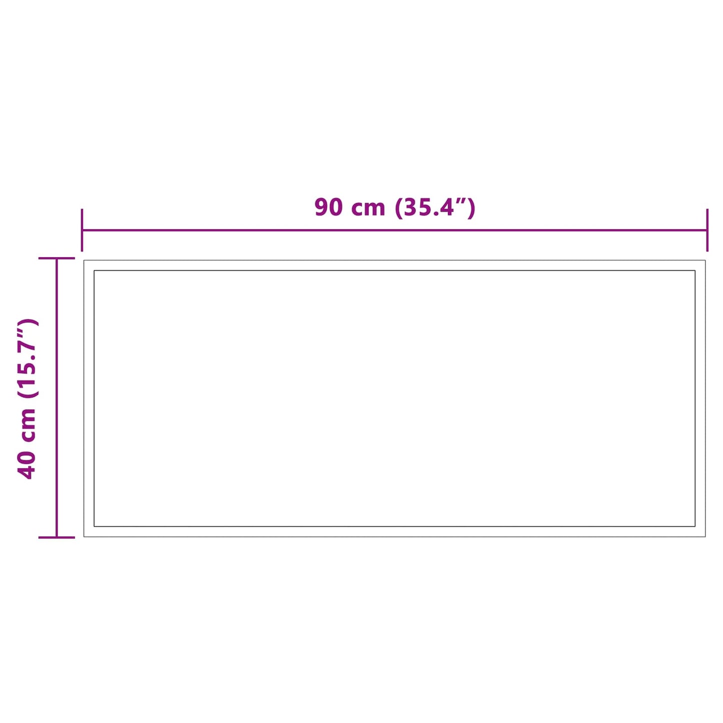 LED Badevindu med speil Gjennomsiktig 90 x 40 cm herdet glass