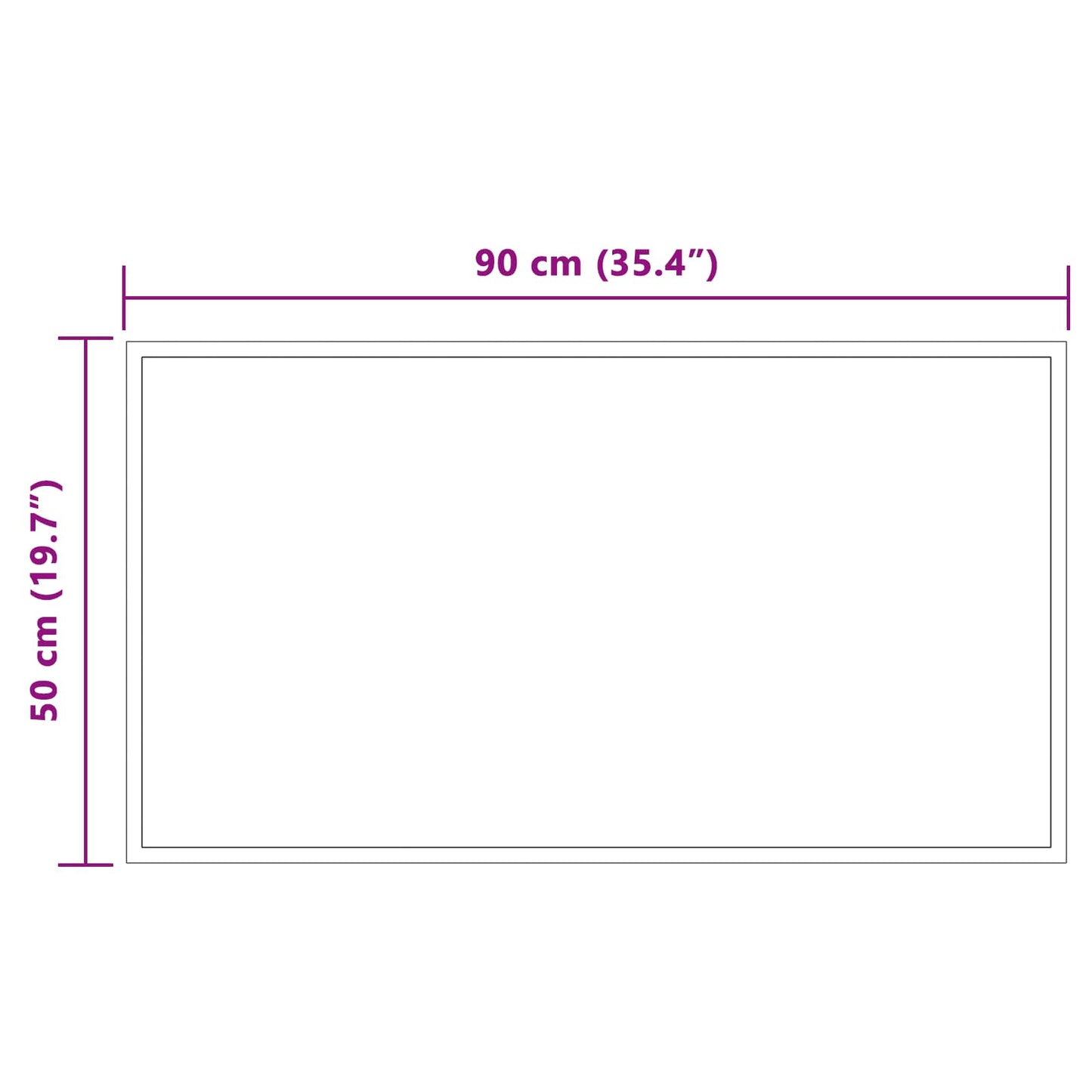 LED Badevindu med speil Gjennomsiktig 90 x 50 cm herdet glass