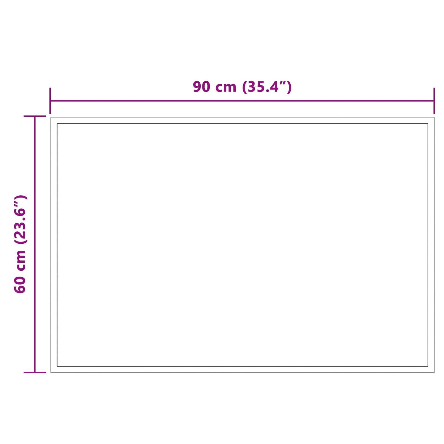 LED Badevindu med speil Gjennomsiktig 90 x 60 cm herdet glass