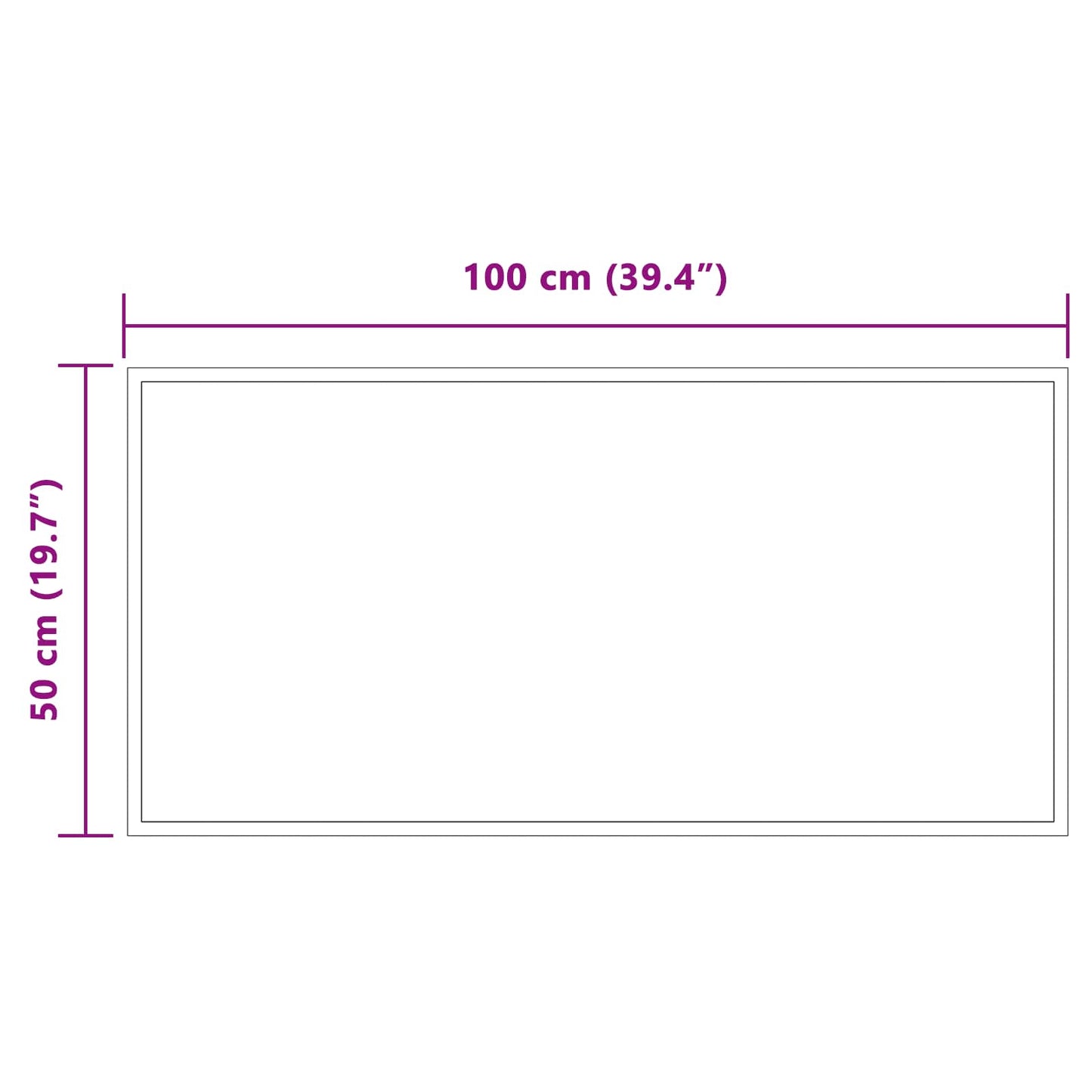 LED Badevindu med speil Gjennomsiktig 100 x 50 cm herdet glass