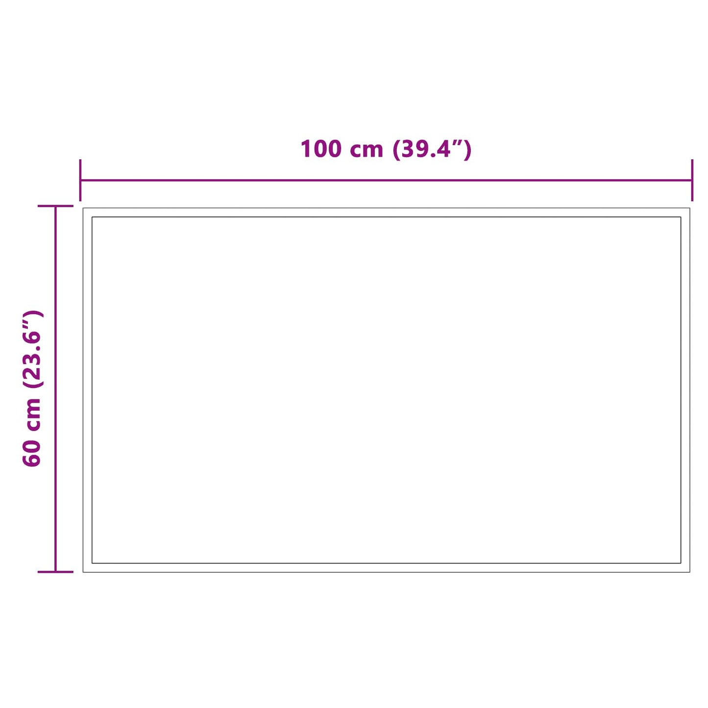 LED Badevindu med speil Gjennomsiktig 100 x 60 cm herdet glass