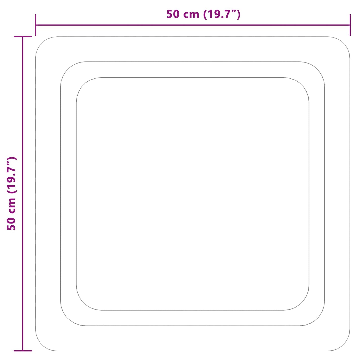 LED Badevindu med speil Gjennomsiktig 50 x 50 cm herdet glass
