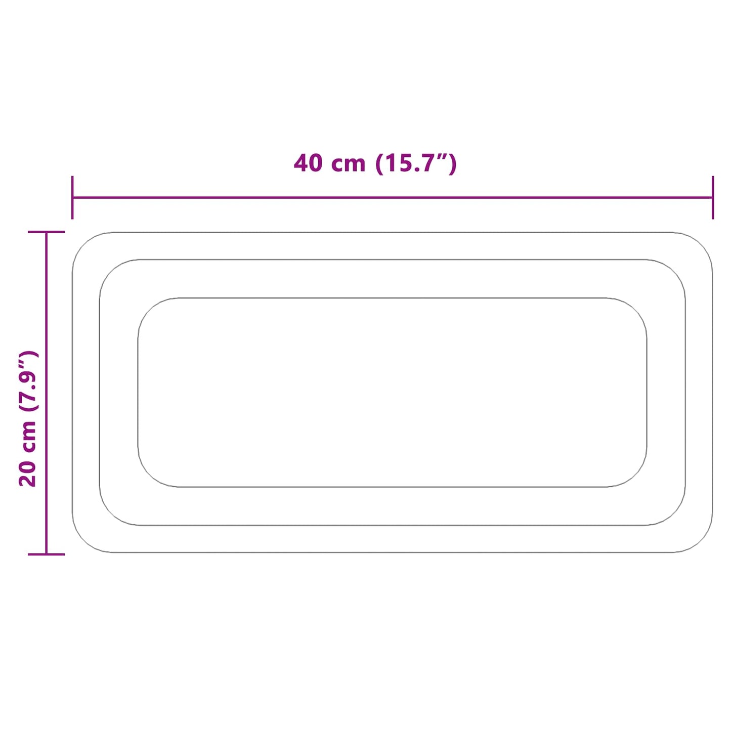 LED Badevindu med speil Gjennomsiktig 40 x 20 cm herdet glass