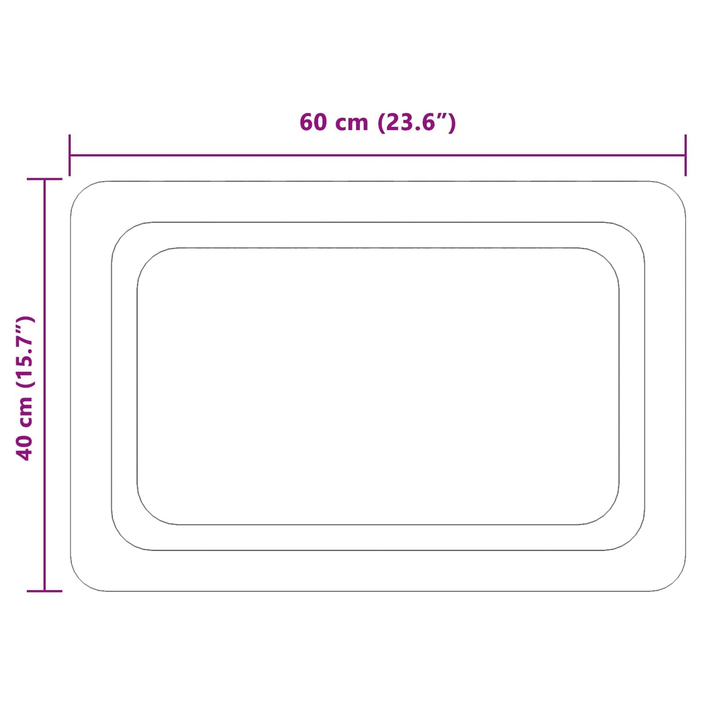 LED Badevindu med speil Gjennomsiktig 60 x 40 cm herdet glass