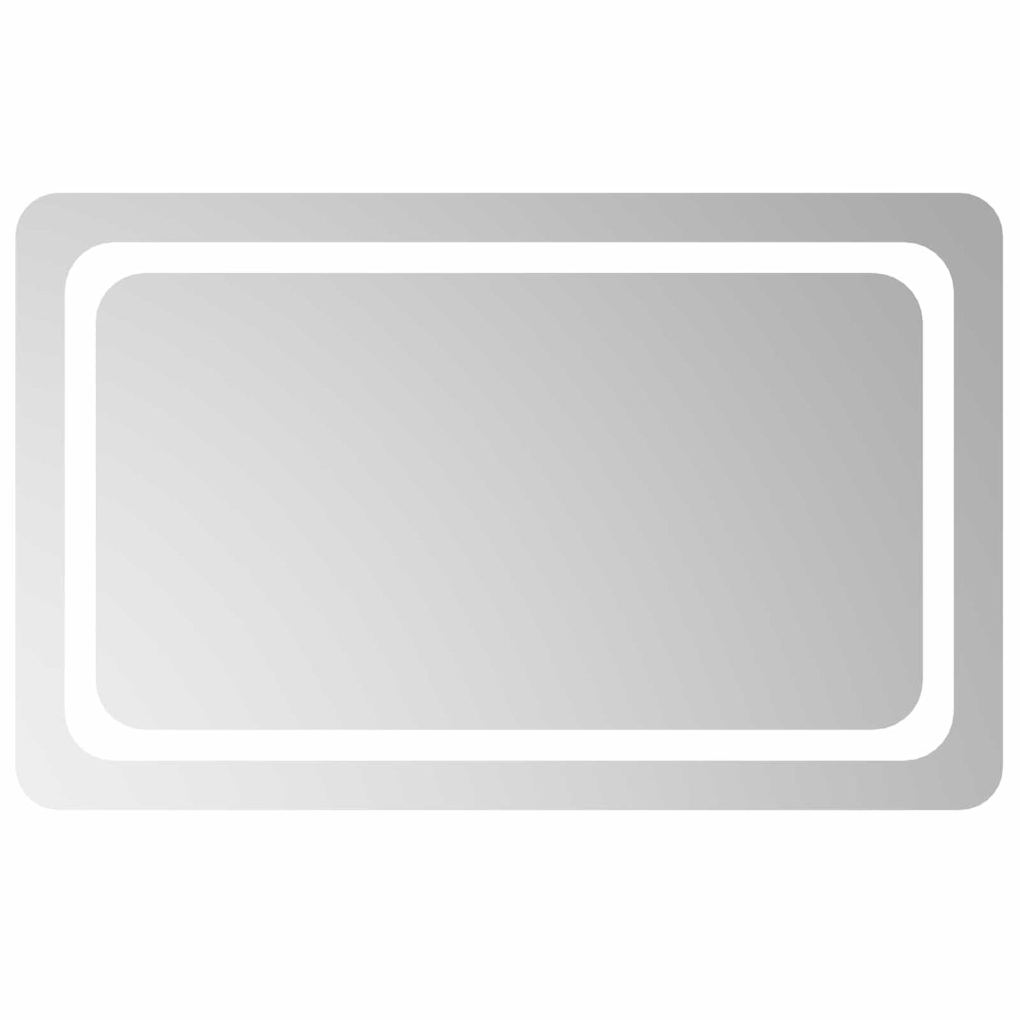 LED Badevindu med speil Gjennomsiktig 80 x 50 cm herdet glass