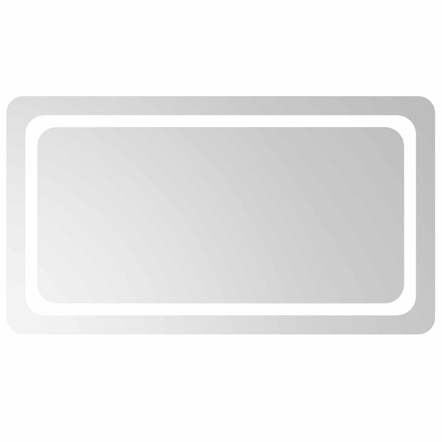 LED Badevindu med speil Gjennomsiktig 90 x 50 cm herdet glass