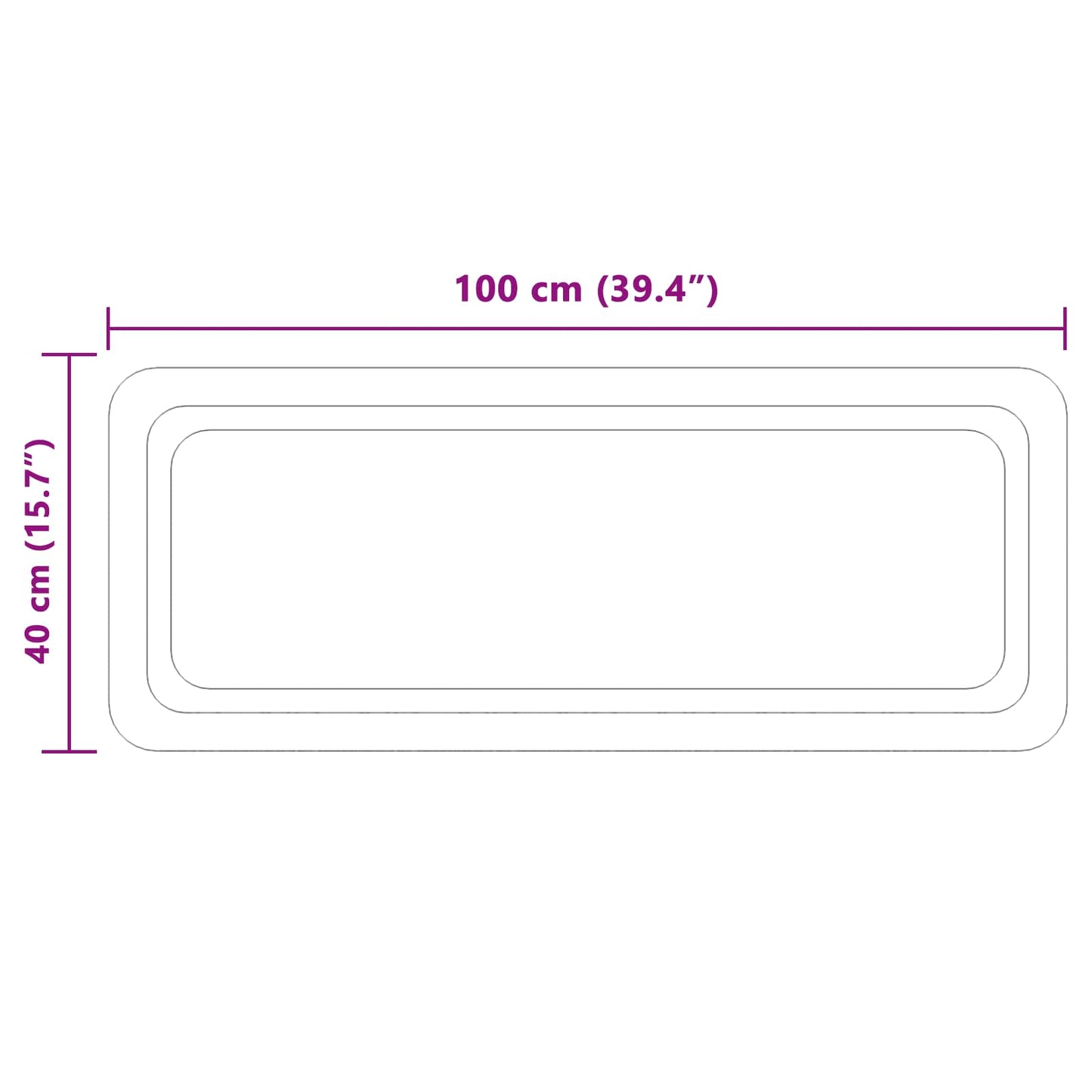 LED Badevindu med speil Gjennomsiktig 100 x 40 cm herdet glass